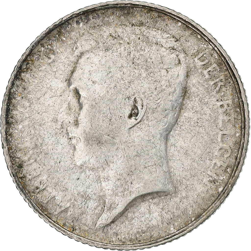 België, Albert I, Franc, 1910, Zilver, FR+, KM:73.1