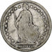 Suiza, Franc, 1886, Bern, Plata, BC+, KM:24