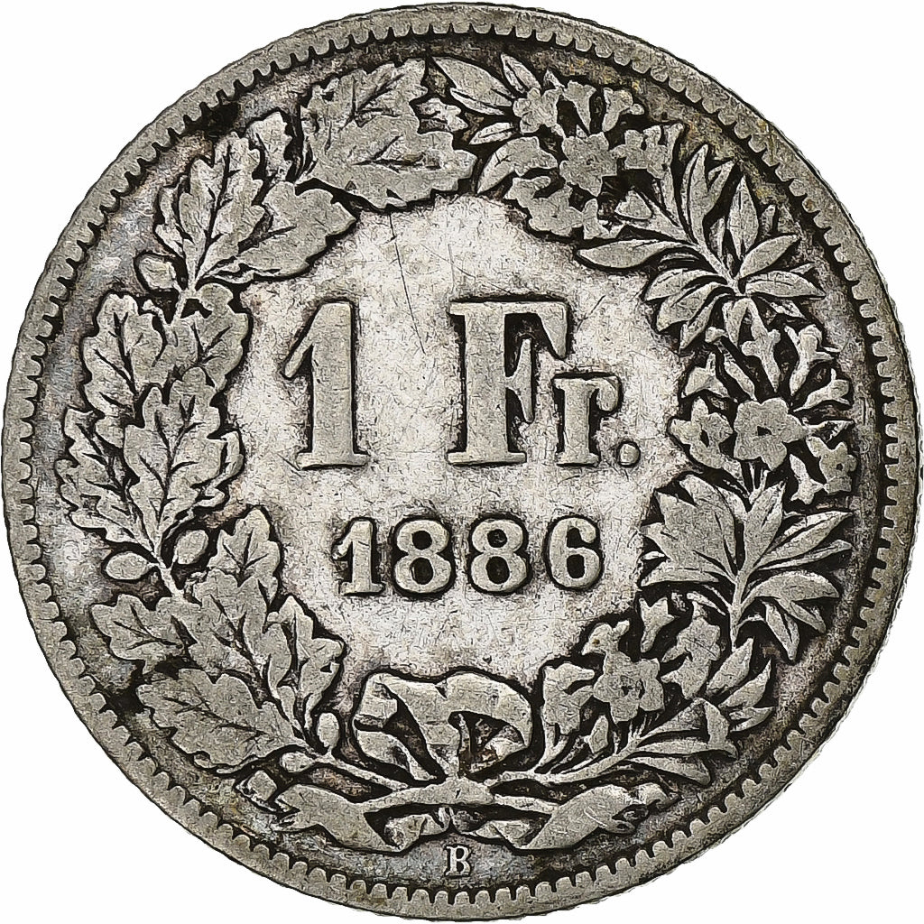 Switzerland, Franc, 1886, Bern, Silver, VF(20-25), KM:24