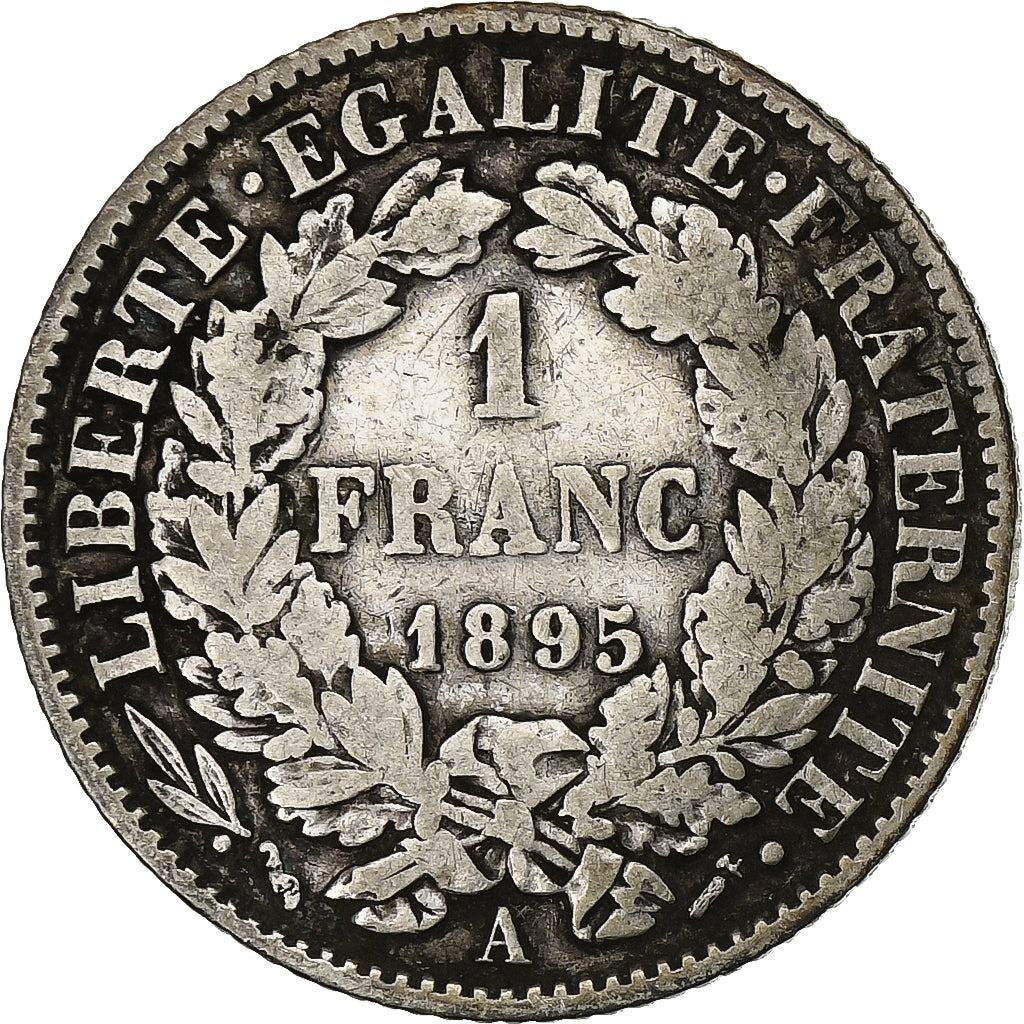 Francia, Franc, Cérès, 1895, Paris, Argento, MB, Gadoury:465a, KM:822.1