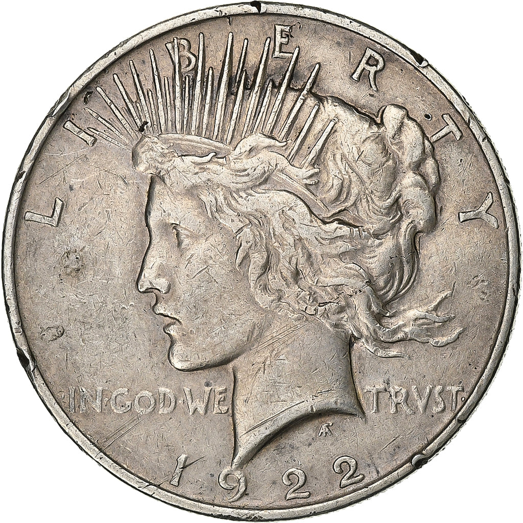 États-Unis, Dollar, Peace, 1922, U.S. Mint, Argent, TTB, KM:150
