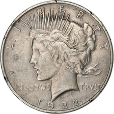 États-Unis, Dollar, Peace, 1922, U.S. Mint, Argent, TTB, KM:150