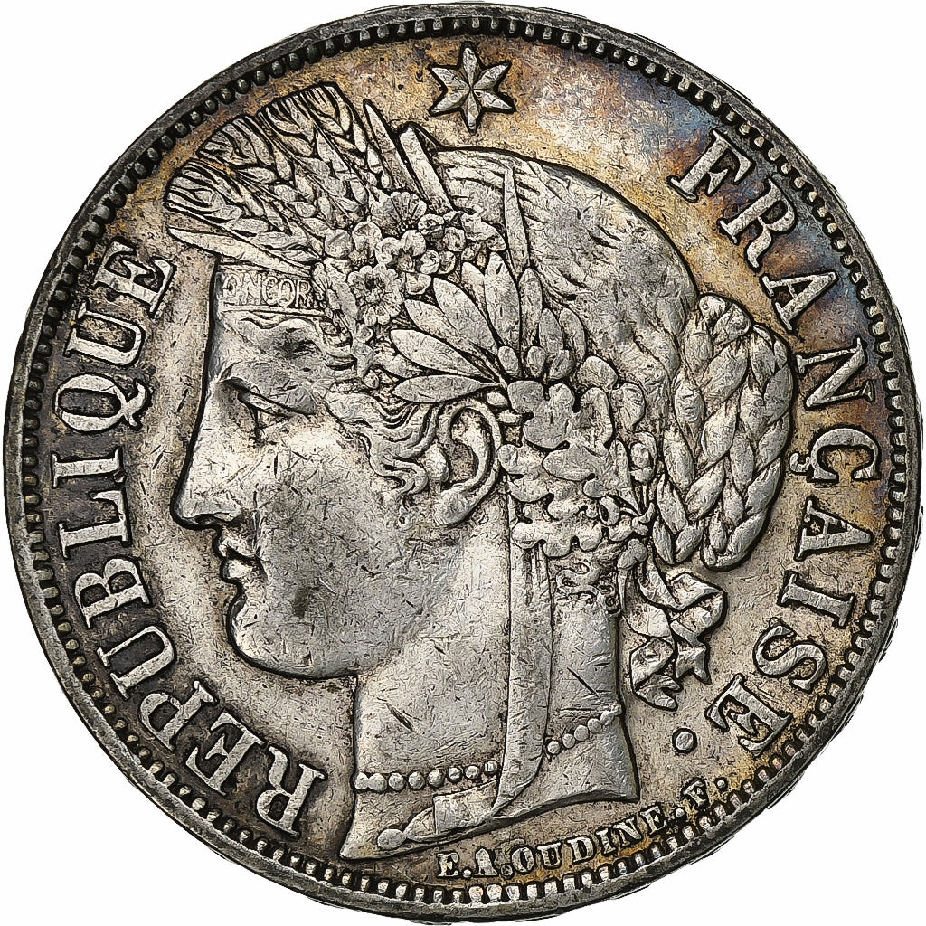 France, 5 Francs, Cérès, 1870, Paris, Argent, TTB+, Gadoury:743, KM:819