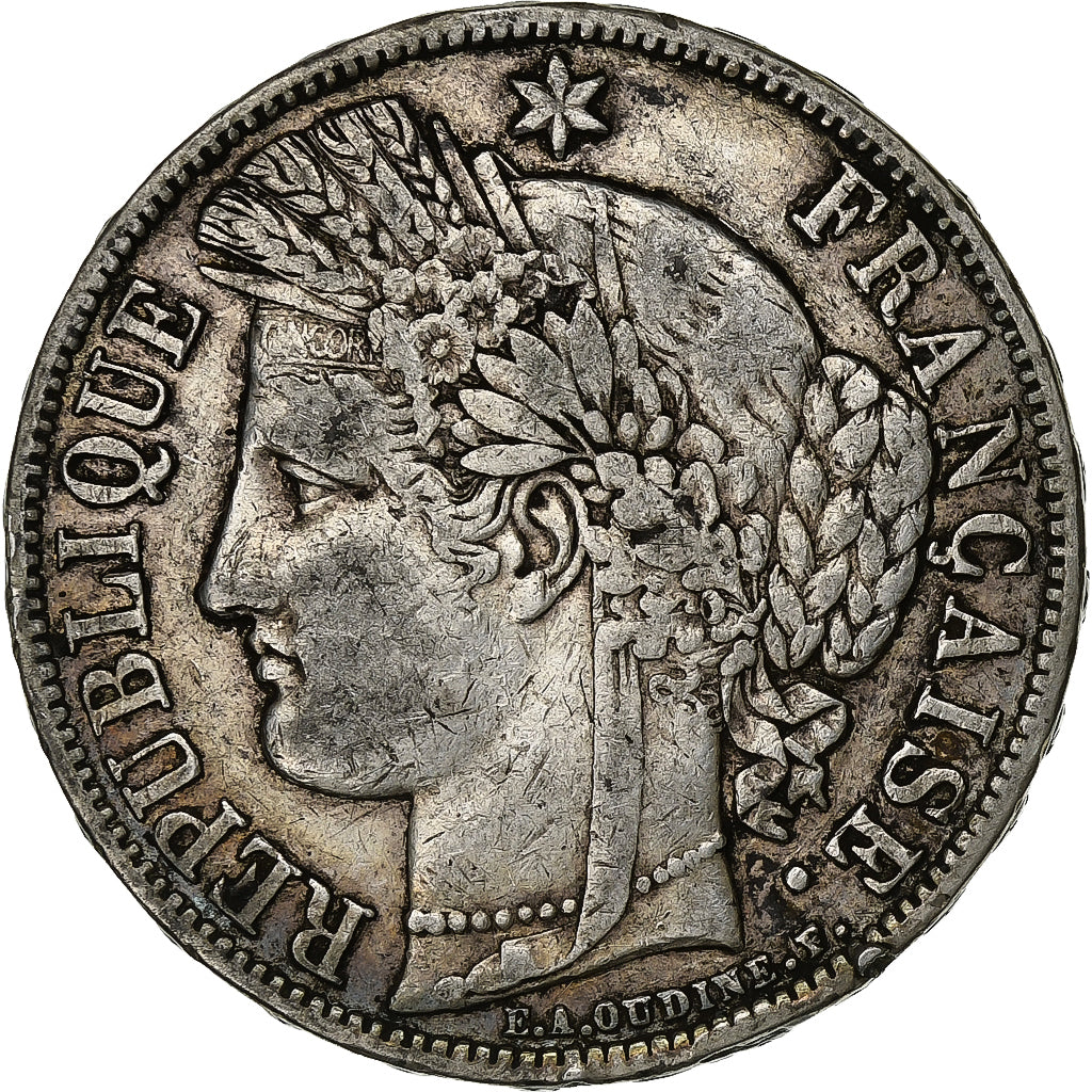 Francia, 5 Francs, Cérès, 1870, Paris, Argento, BB, Gadoury:743, KM:819