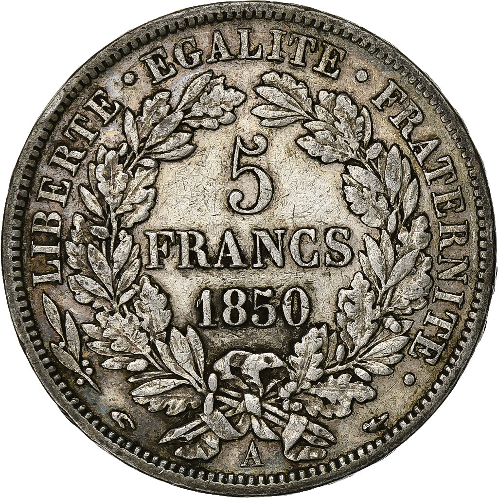 France, 5 Francs, Cérès, 1850, Paris, Silver, EF(40-45), KM:761.1