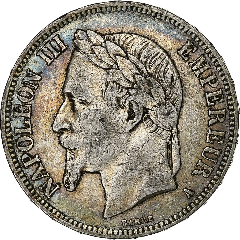 Frankrijk, Napoleon III, 5 Francs, 1868, Paris, Zilver, ZF, Gadoury:739