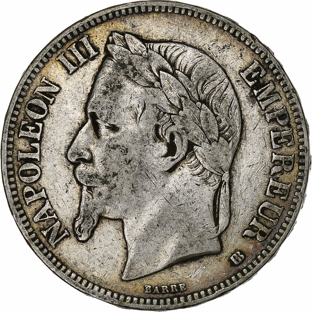 France, Napoleon III, 5 Francs, 1868, Strasbourg, Silver, EF(40-45)