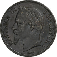 Francia, Napoleon III, 5 Francs, 1869, Strasbourg, Argento, BB, Gadoury:739