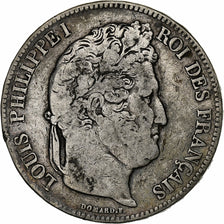 Francia, Louis-Philippe I, 5 Francs, 1833, Bordeaux, Argento, MB+, Gadoury:678