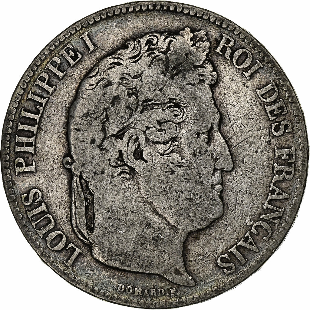 Francia, Louis-Philippe I, 5 Francs, 1832, Rouen, Argento, MB, Gadoury:678
