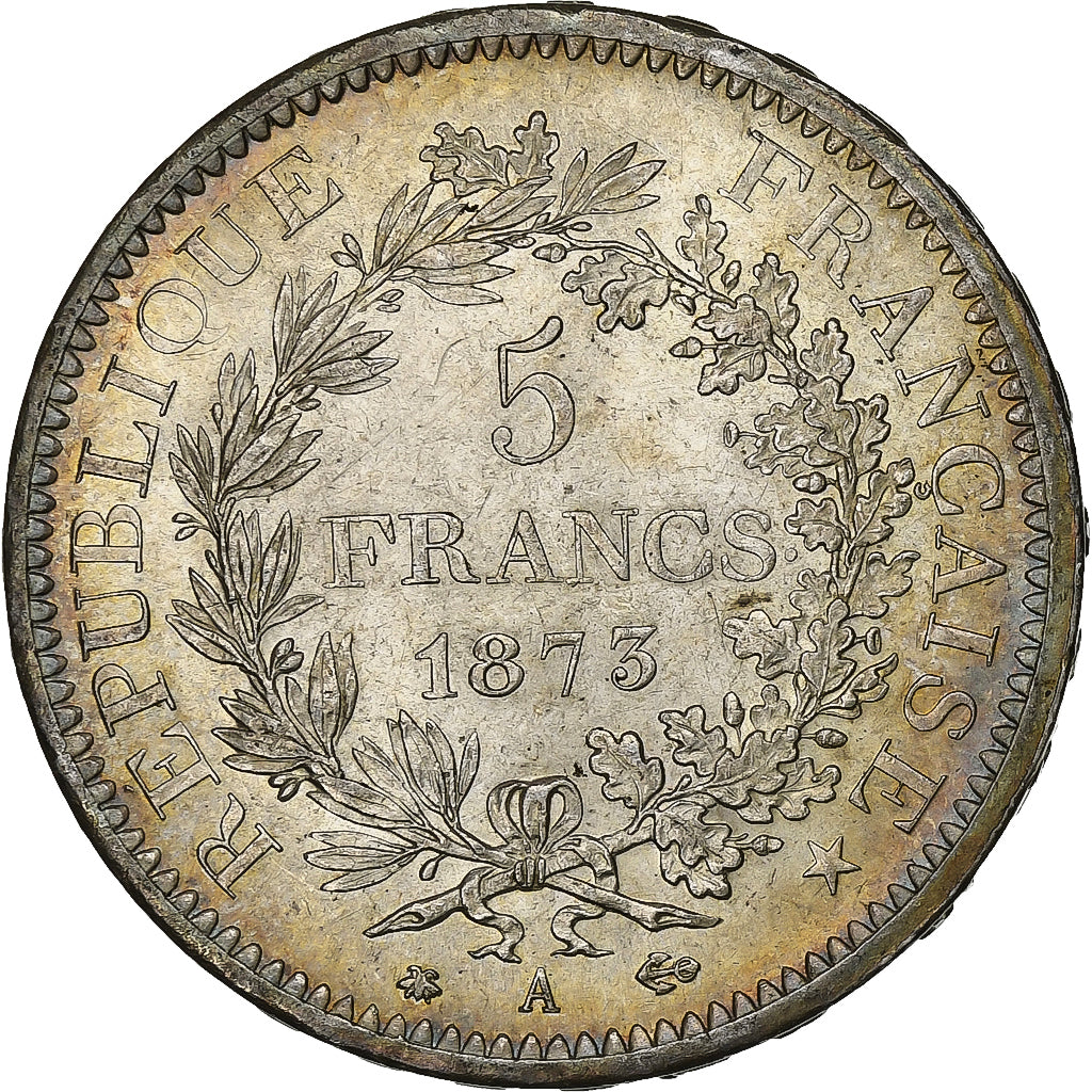 France, 5 Francs, Hercule, 1873, Paris, Silver, AU(55-58), Gadoury:745a