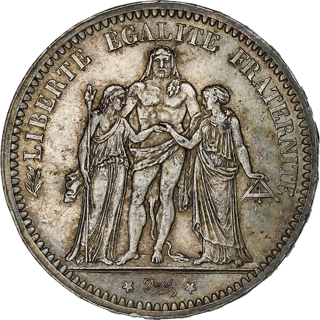 França, 5 Francs, Hercule, 1873, Paris, Prata, AU(55-58), Gadoury:745a