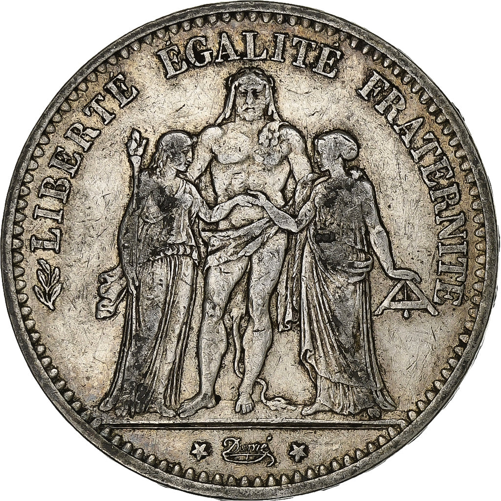 France, 5 Francs, Hercule, 1875, Paris, Silver, EF(40-45), Gadoury:745a