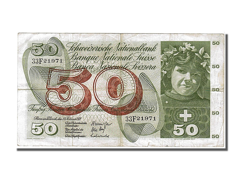 Banknote, Switzerland, 50 Franken, 1971, 1971-02-10, AU(50-53)