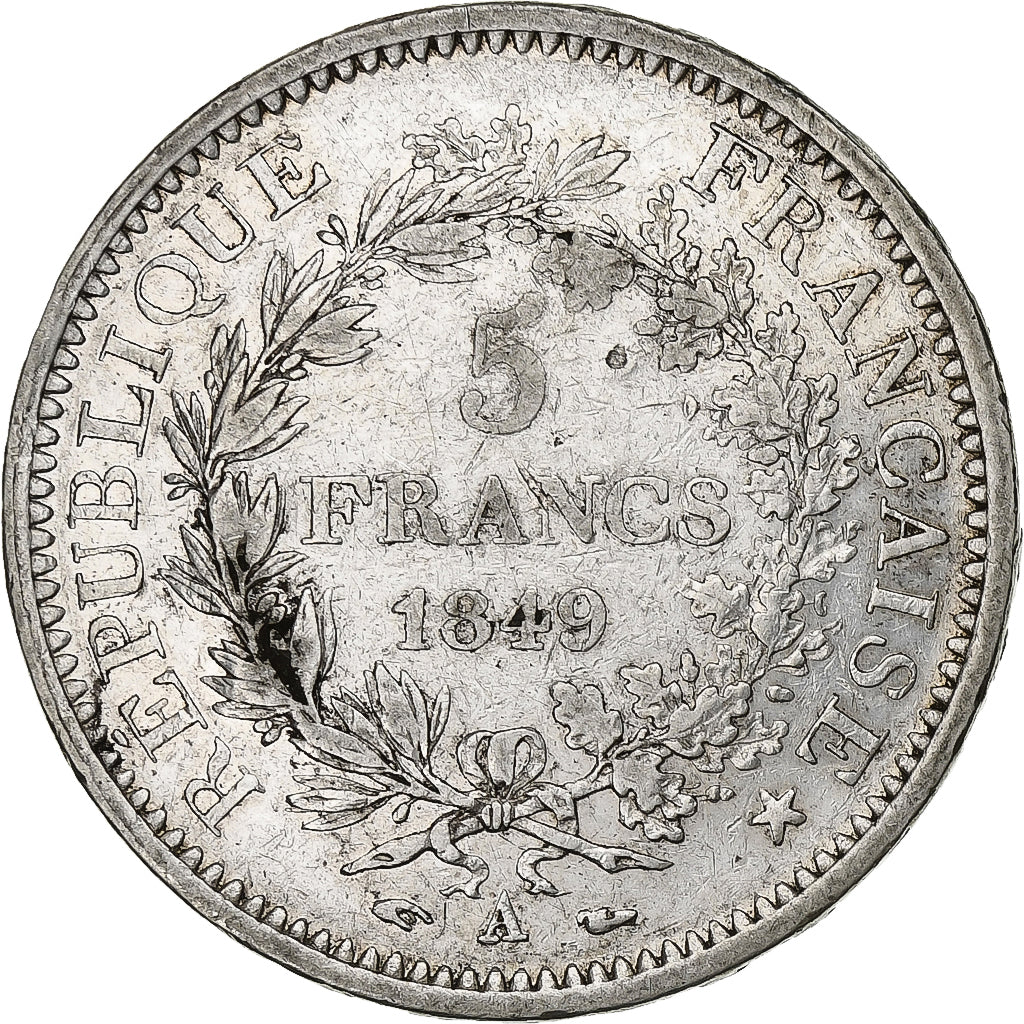 Frankreich, 5 Francs, Hercule, 1849, Paris, Silber, SS, Gadoury:683, KM:756.1