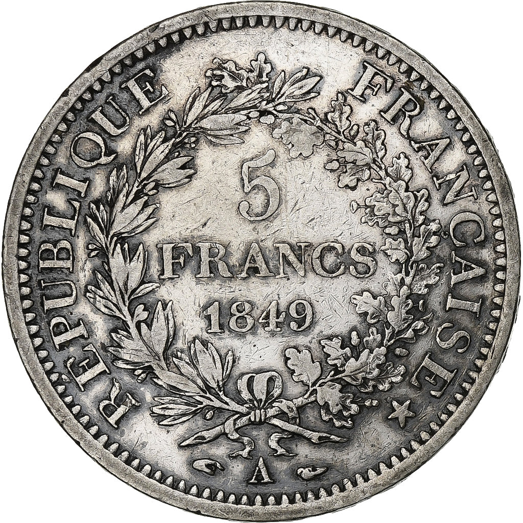 Frankreich, 5 Francs, Hercule, 1849, Paris, Silber, SS, Gadoury:683, KM:756.1
