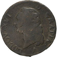 Francia, Louis XVI, Sol, 1782, Lille, Rame, B, Gadoury:350, KM:578.16