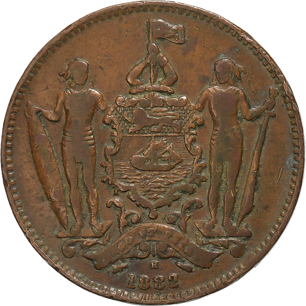 BORNEO DEL NORD BRITANNICO, Cent, 1882, Heaton, Bronzo, BB, KM:2