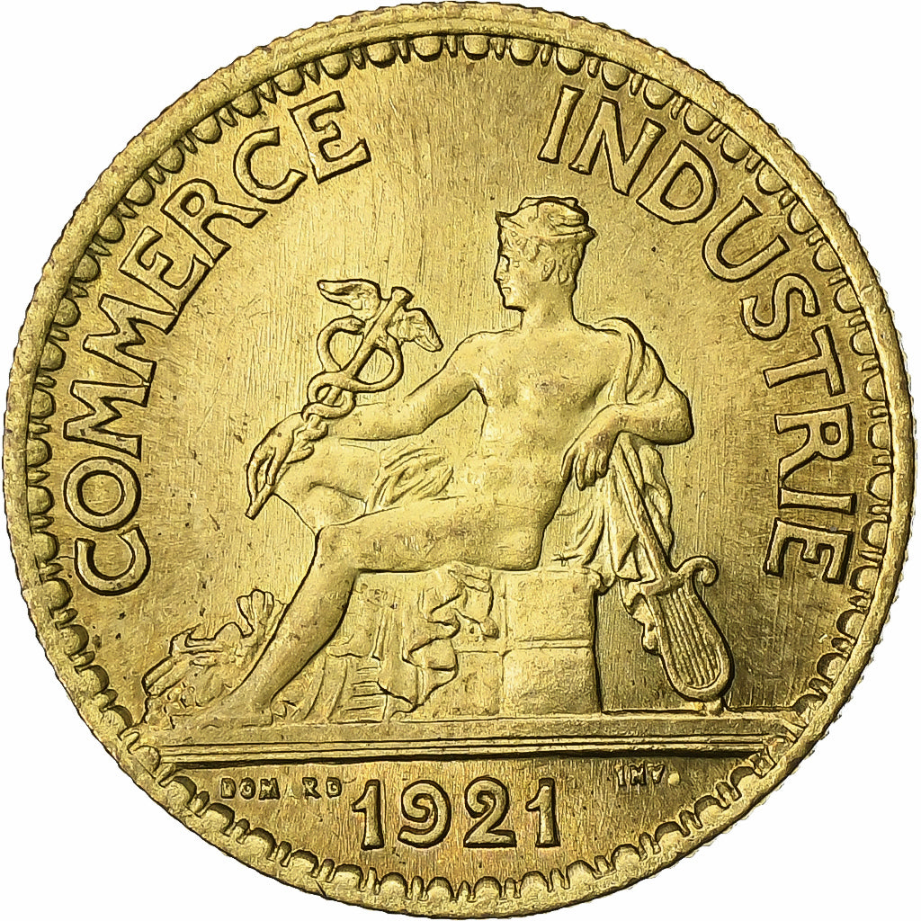 France, 50 Centimes, Chambre de commerce, 1921, Paris, Aluminum-Bronze