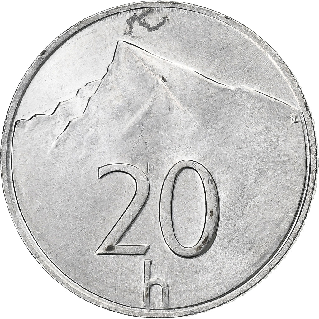 Eslováquia, 20 Halierov, 2000, Kremnica, Alumínio, AU(55-58), KM:18