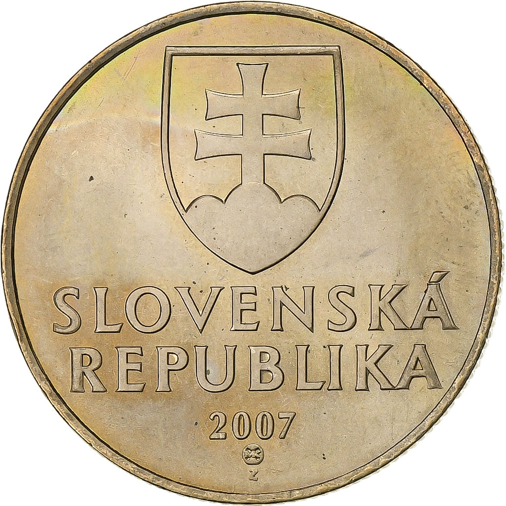 Slovakia, Koruna, 2007, Kremnica, Bronze Plated Steel, AU(55-58), KM:12