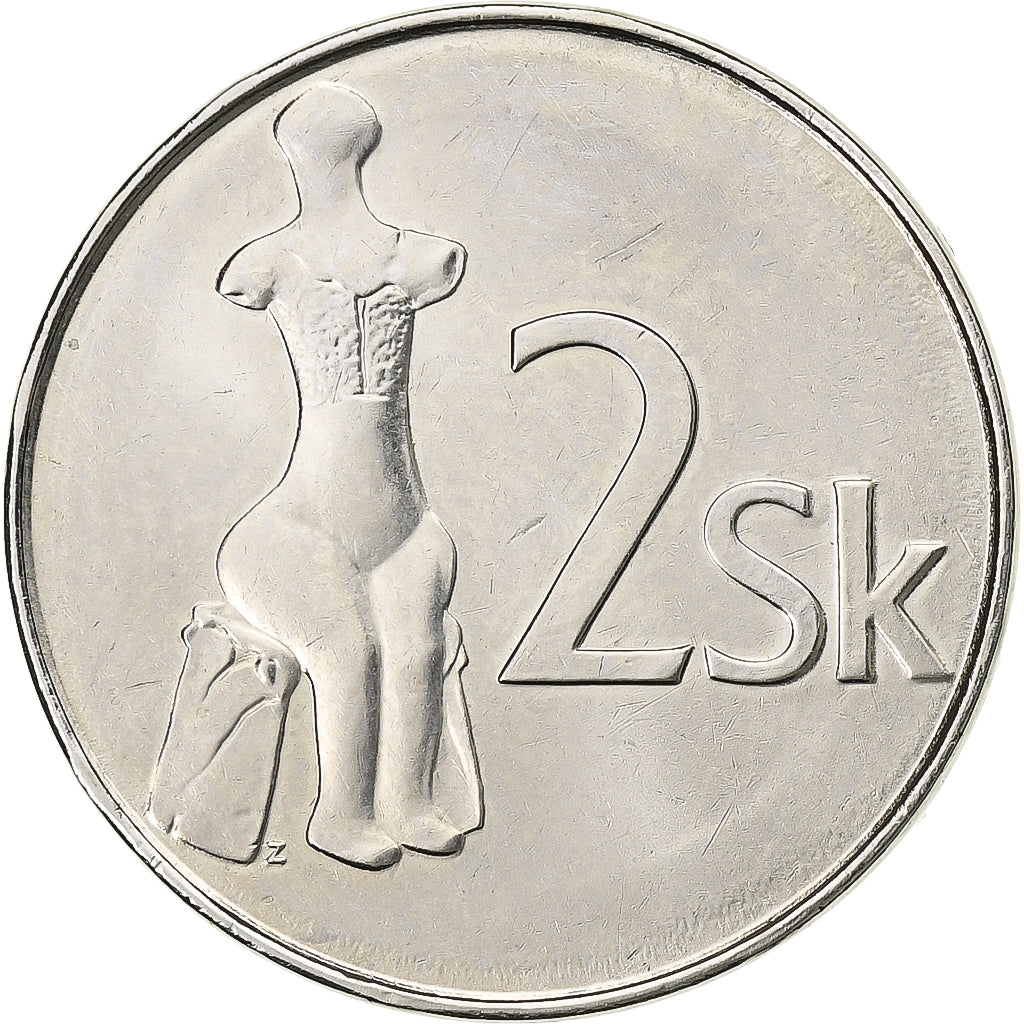 Eslovaquia, 2 Koruna, 2007, Kremnica, Níquel chapado en acero, EBC, KM:13