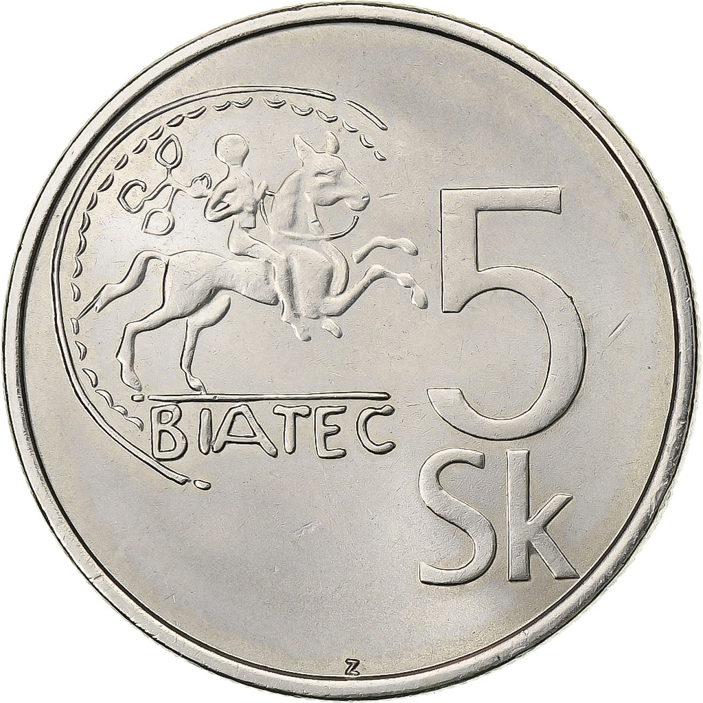 Eslovaquia, 5 Koruna, 2007, Kremnica, Níquel chapado en acero, EBC, KM:14