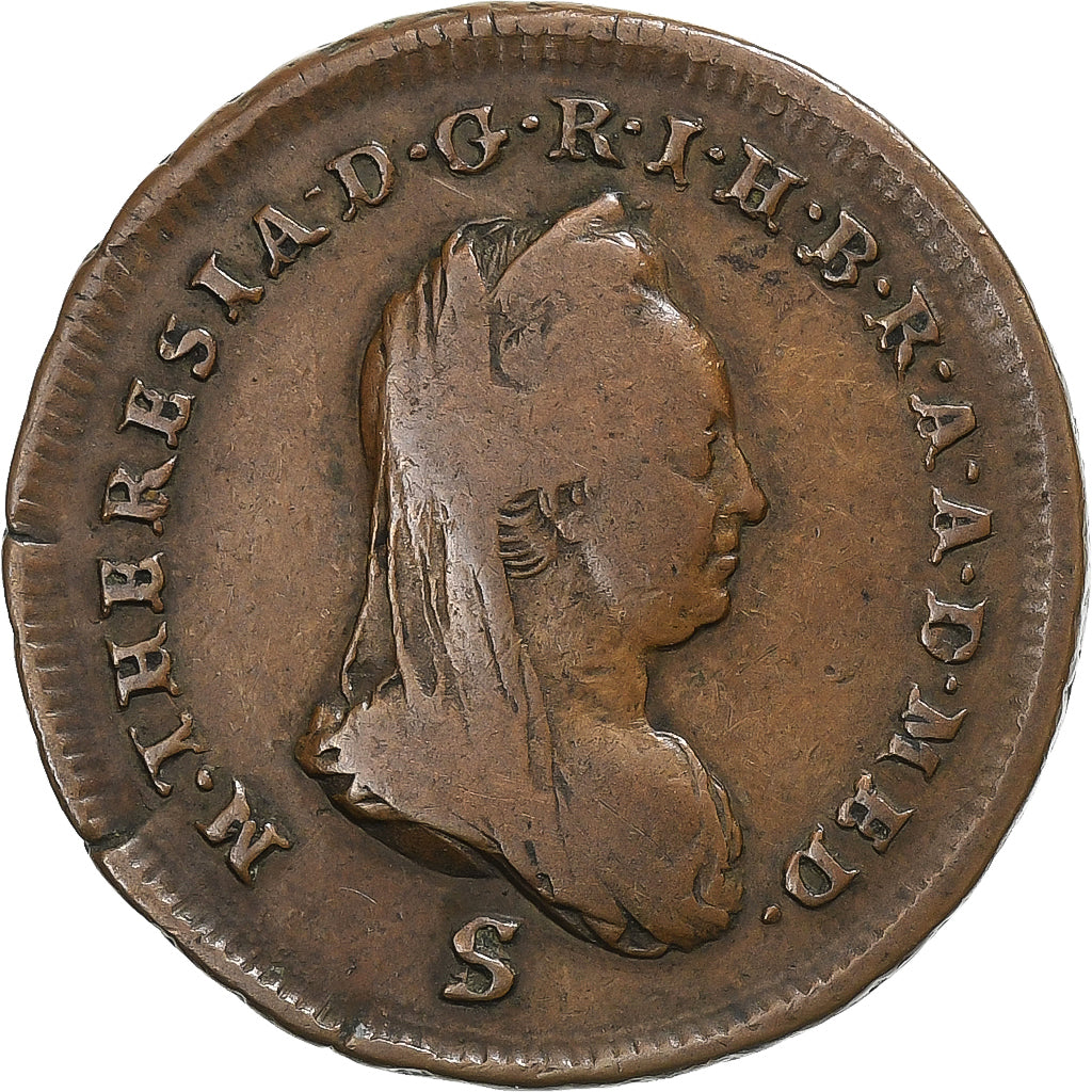 DEPARTAMENTY WŁOSKIE, MILAN, Maria Theresa, Soldo, 1777, Schmollnitz, Miedź
