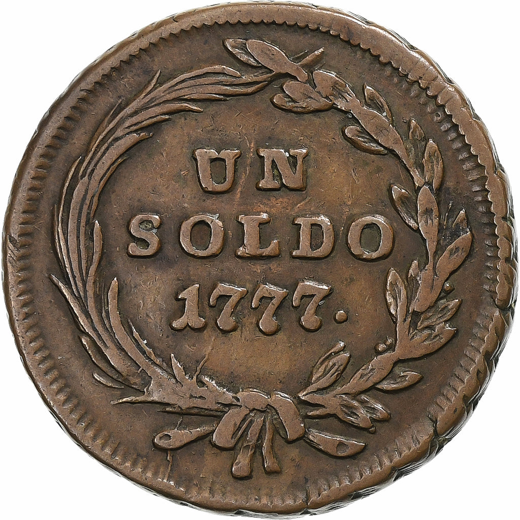 DEPARTAMENTY WŁOSKIE, MILAN, Maria Theresa, Soldo, 1777, Schmollnitz, Miedź