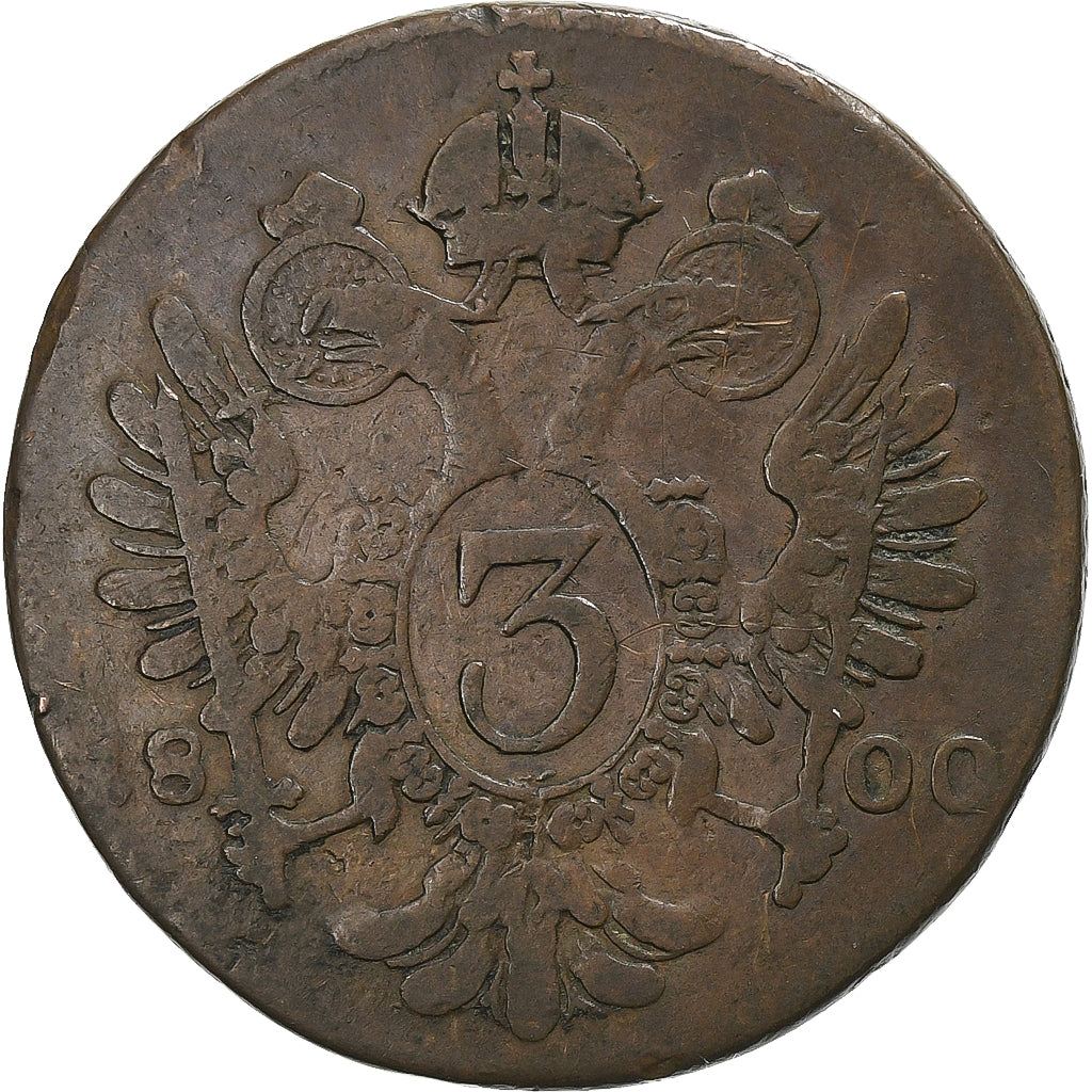 Austria, Franz II (I), 3 Kreuzer, 1800, Schmollnitz, Cobre, BC, KM:2115.3