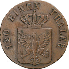 German States, PRUSSIA, Friedrich Wilhelm III, 3 Pfennig, 1821, Breslau, Copper