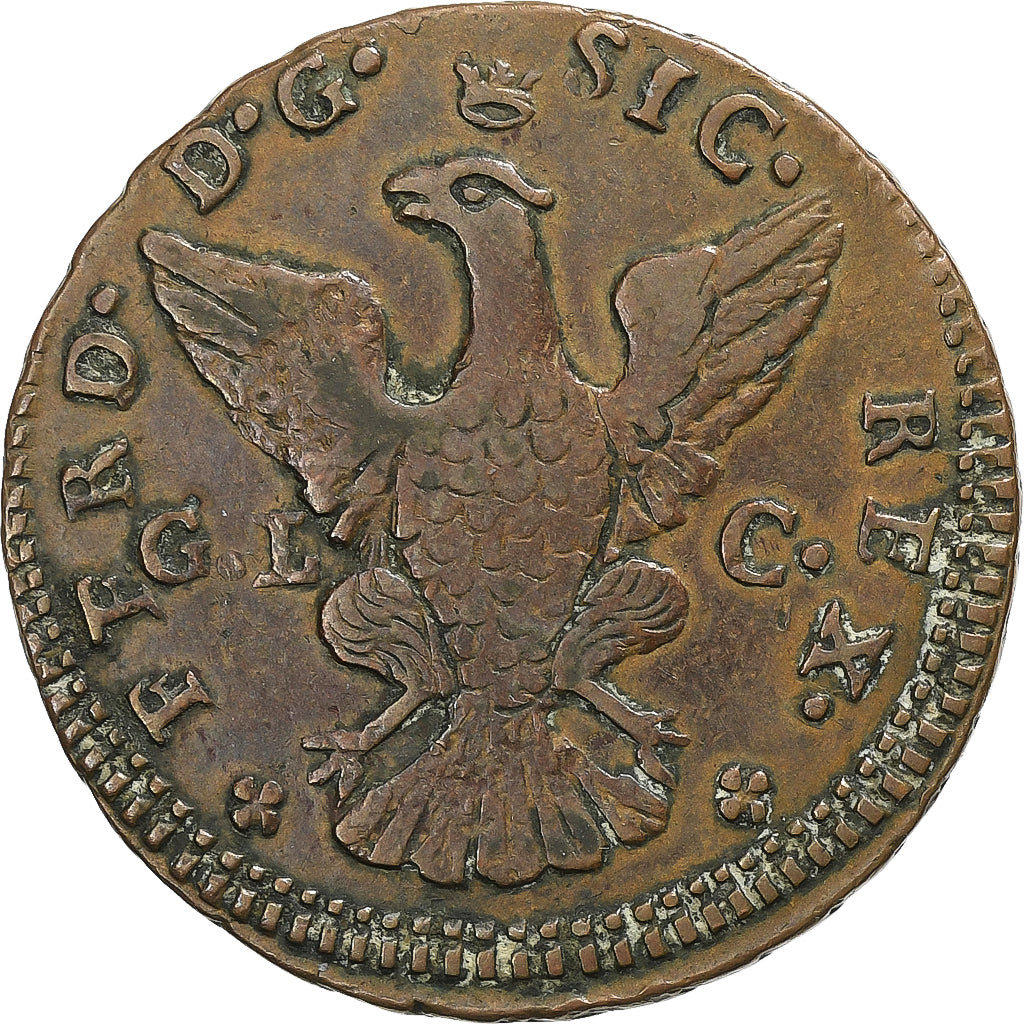 ITALIAN STATES, SICILY, Ferdinando, 2 Grani, 1782, Palermo, Copper, EF(40-45)