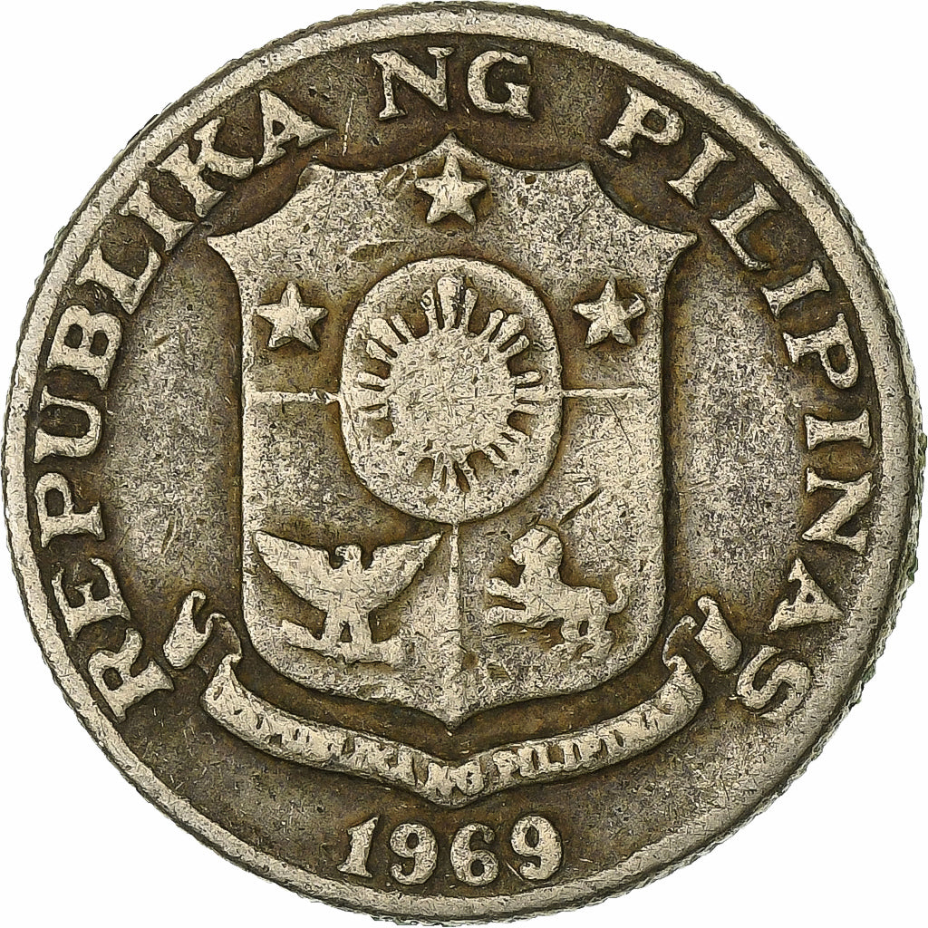 Filipiny, 25 Sentimos, 1969, Miedź-Nikiel-Cynk, EF(40-45), KM:199