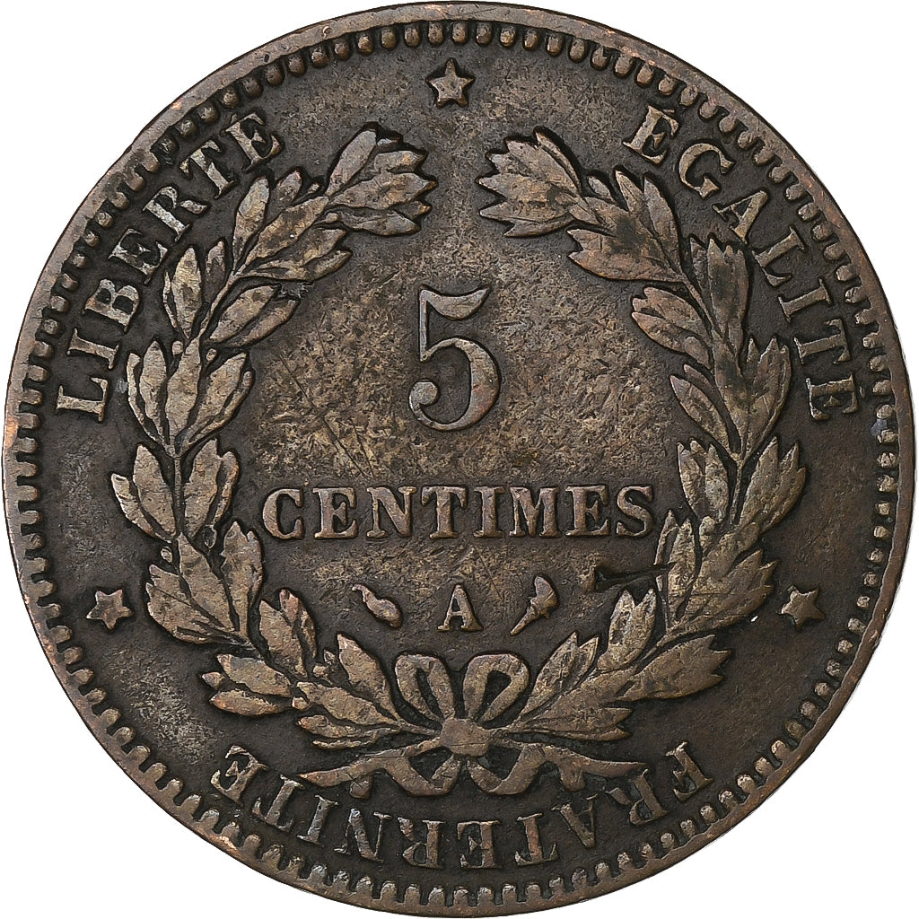 Frankrijk, 5 Centimes, Cérès, 1897, Paris, Bronzen, FR+, Gadoury:157a