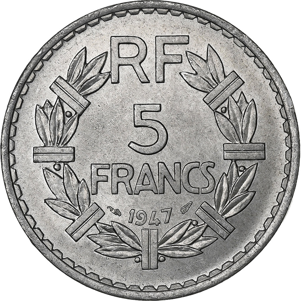 França, 5 Francs, Lavrillier, 1947, Paris, Alumínio, AU(55-58), Gadoury:766a