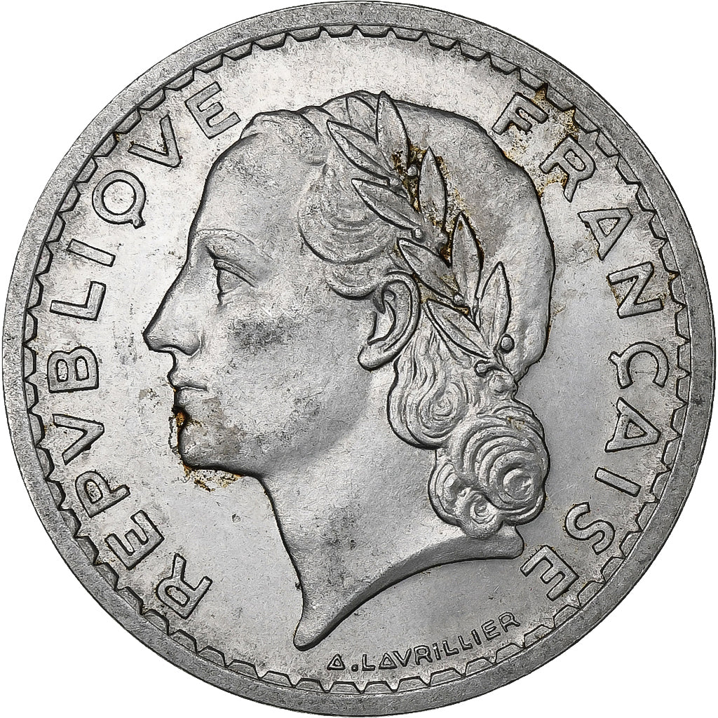 França, 5 Francs, Lavrillier, 1947, Beaumont - Le Roger, Alumínio, AU(55-58)