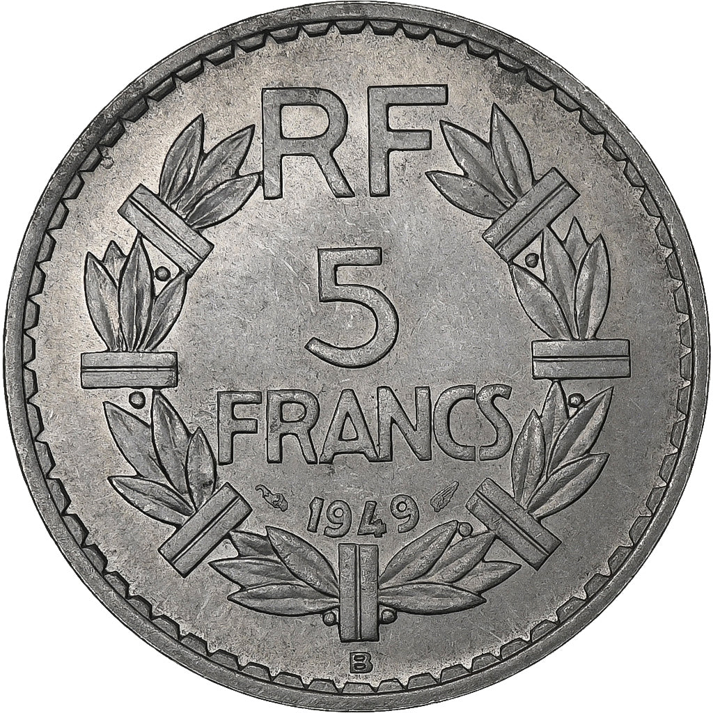 França, 5 Francs, Lavrillier, 1949, Paris, Alumínio, AU(55-58), Gadoury:766a