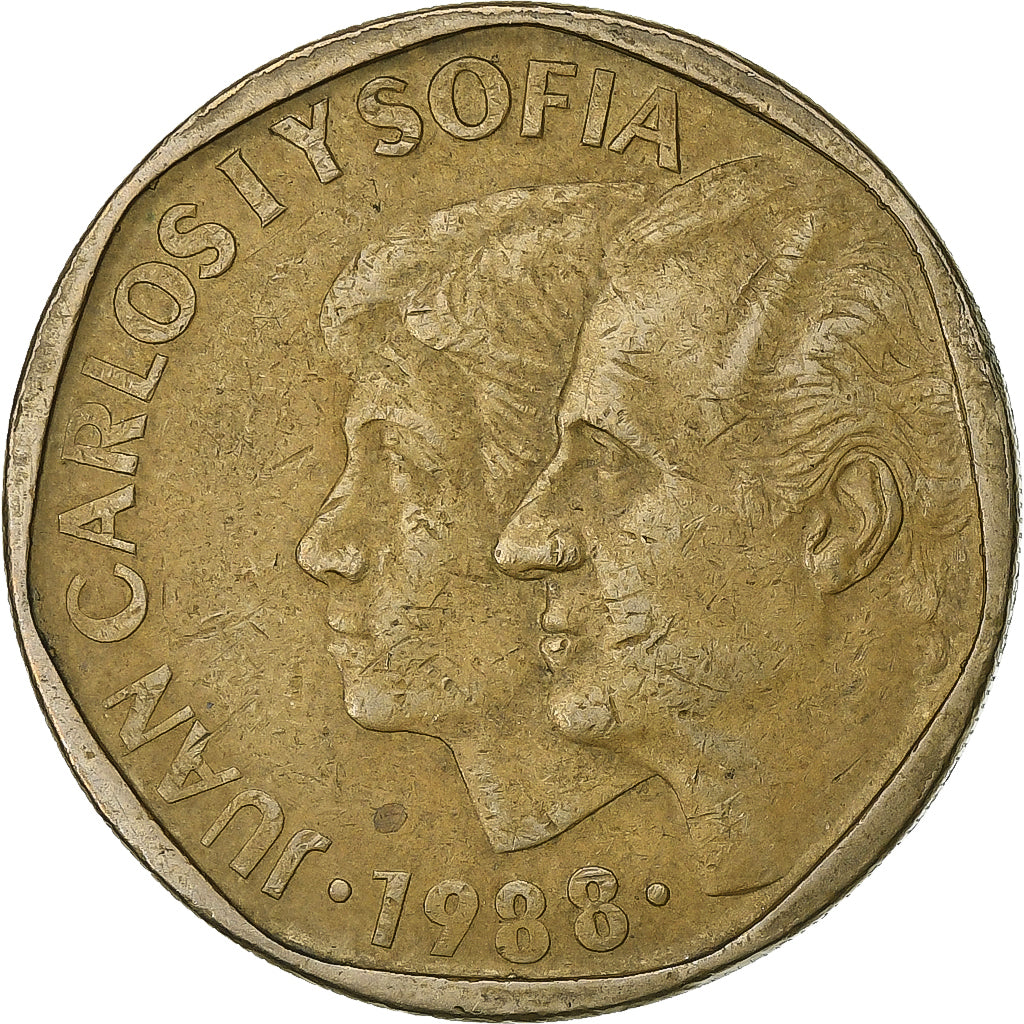 Spagna, Juan Carlos I, 500 Pesetas, 1988, Madrid, Alluminio-bronzo, BB, KM:831