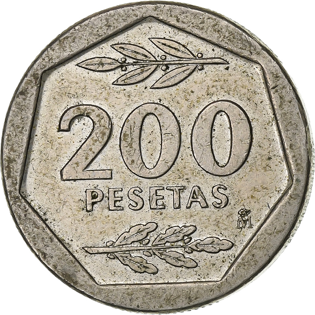 Spain, Juan Carlos I, 200 Pesetas, 1987, Madrid, Copper-nickel, EF(40-45)