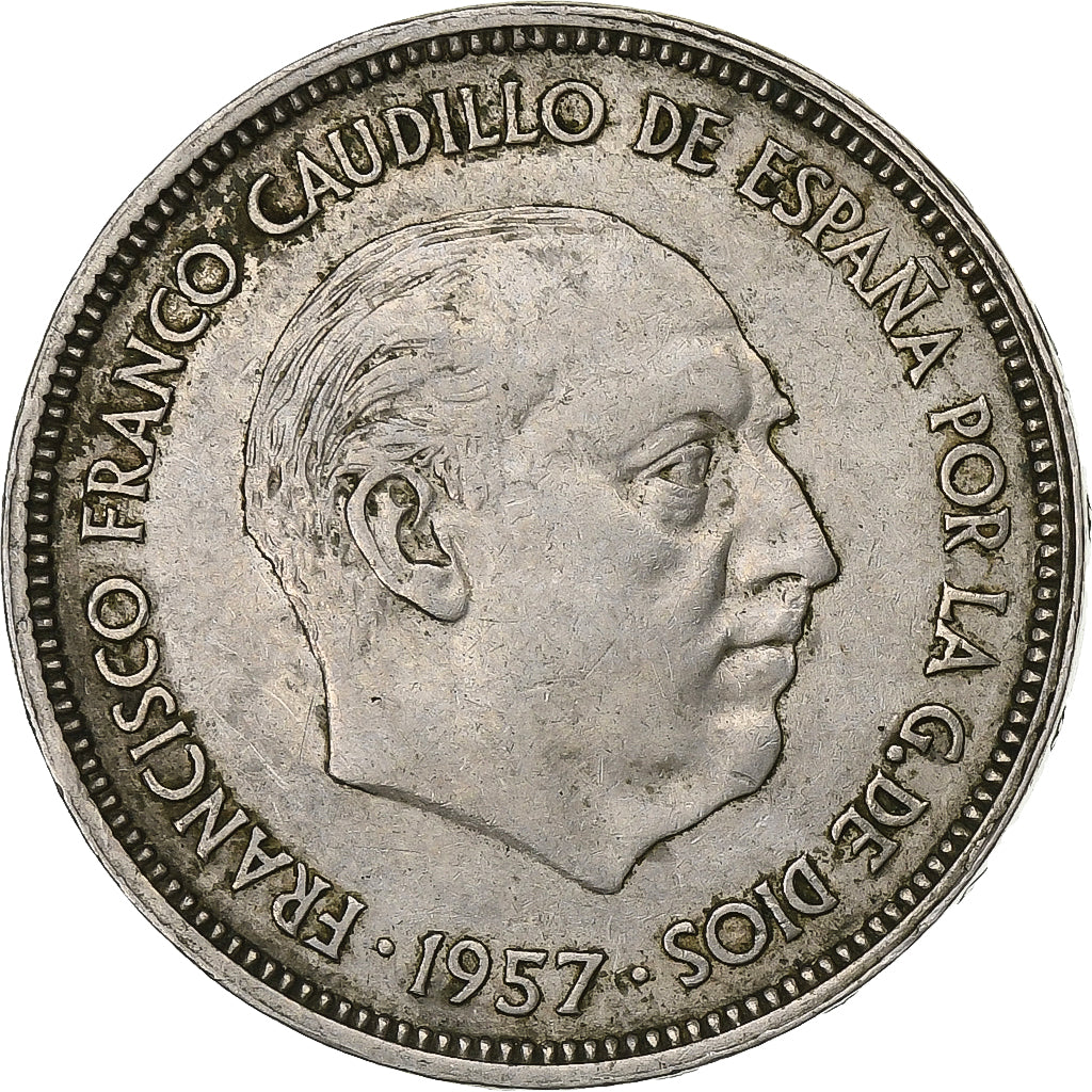 Espanha, Caudillo and regent, 25 Pesetas, 1964, Madrid, Cobre-níquel