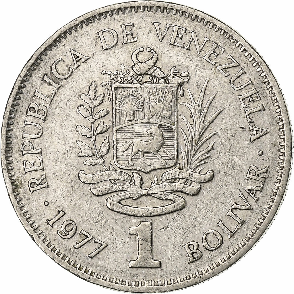 Venezuela, Bolivar, 1977, Nickel, ZF, KM:52