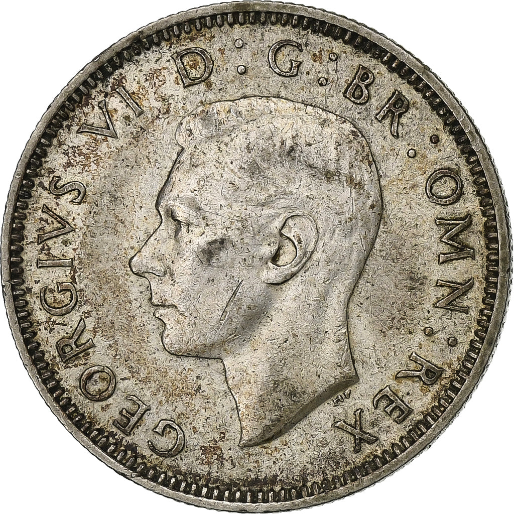 Gran Bretaña, George VI, Shilling, 1945, Plata, MBC, KM:854