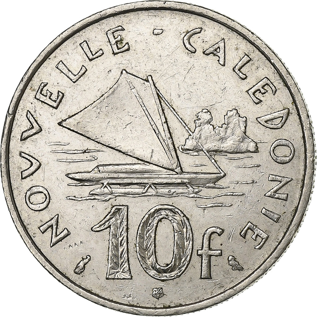 Nuova Caledonia, 10 Francs, 1967, Paris, Chouette, Nichel, BB+, Lecompte:86