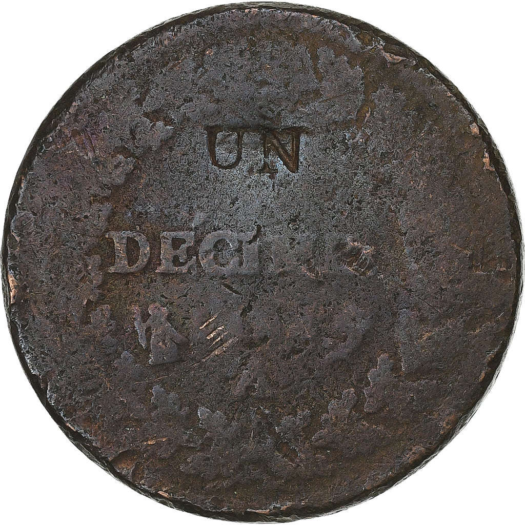 Francia, Decime, Dupré, AN 4 (1795-96), Paris, Bronzo, B+, Gadoury:186