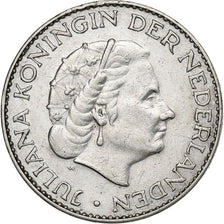 Nederland, Juliana, Gulden, 1963, Zilver, ZF+, KM:184