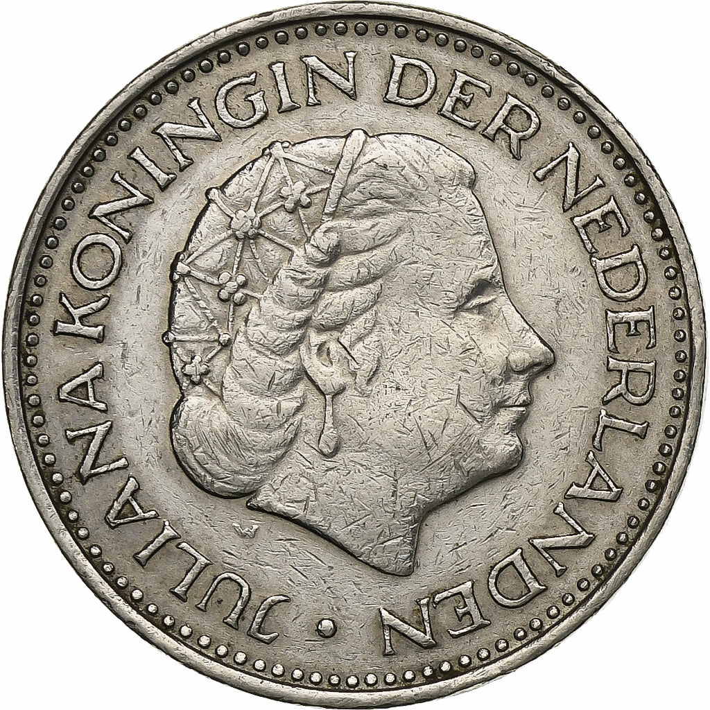 Holandia, Juliana, Gulden, 1971, Nikiel, EF(40-45), KM:184a