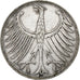ALEMANIA - REPÚBLICA FEDERAL, 5 Mark, 1956, Stuttgart, Plata, MBC, KM:112.1