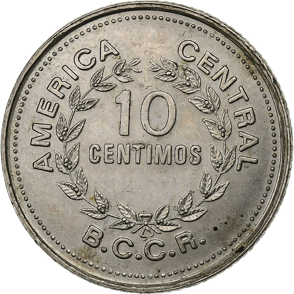 Costa Rica, 10 Centimos, 1976, Cobre-níquel, EF(40-45), KM:185.2