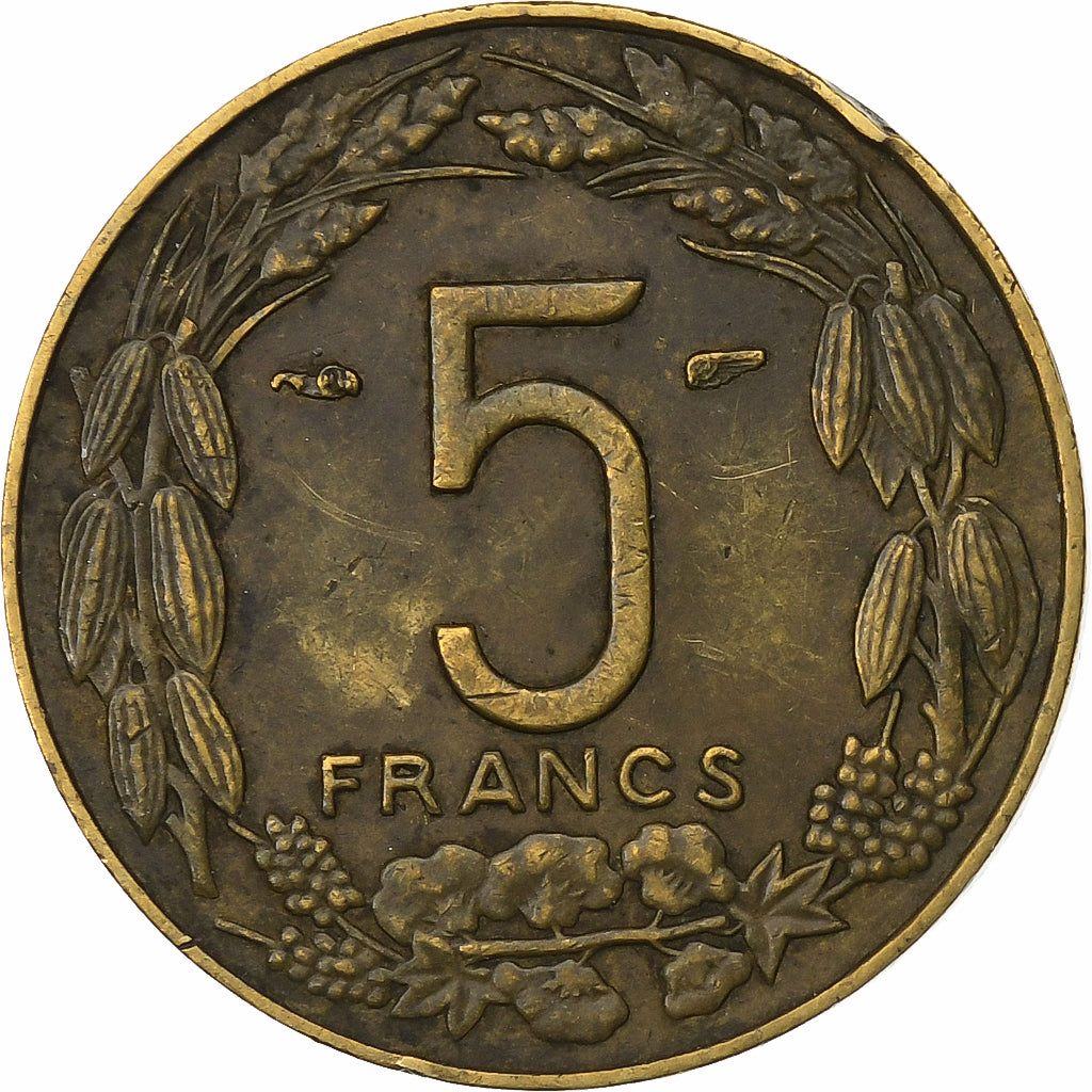 Cameroon, 5 Francs, 1958, Aluminum-Bronze, EF(40-45), KM:10