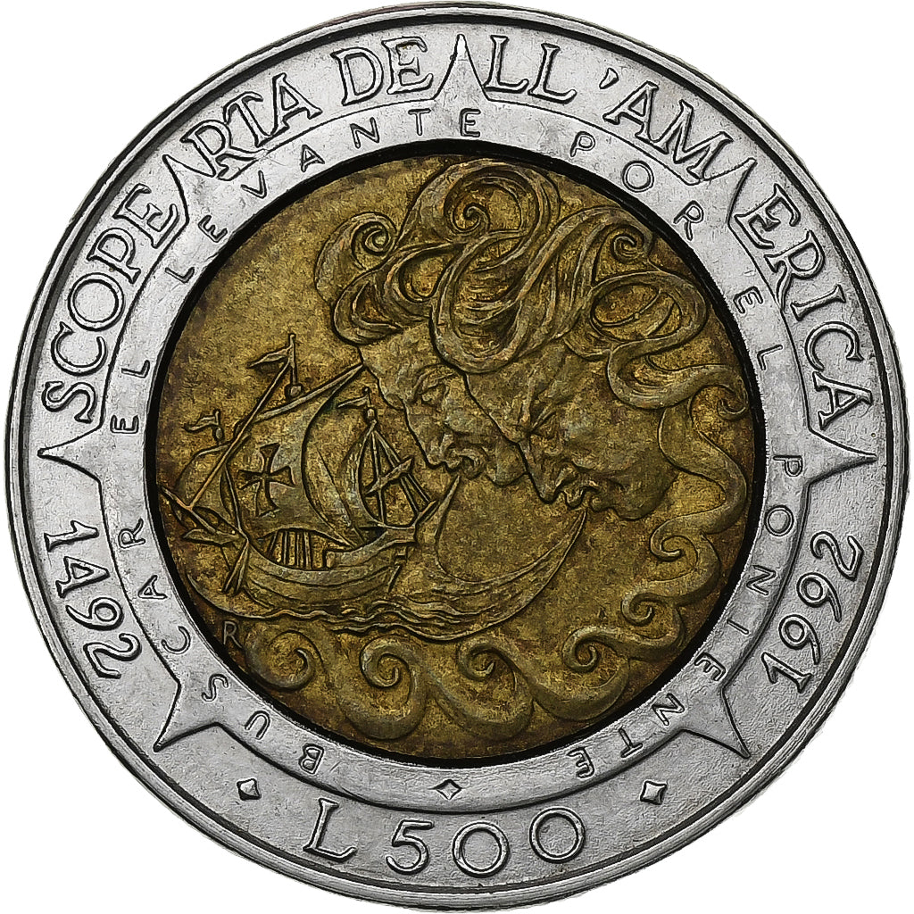 San Marino, 500 Lire, 1992, Rome, Bimetálico, EF(40-45), KM:286